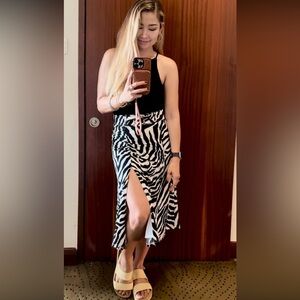 White House Black Market Zebra Print Skirt with slit